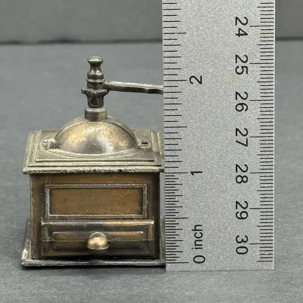 Vintage Die Cast Metal Bronze Coffee Grinder Collectible Pencil Sharpener